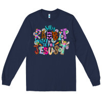 Navy Silly Rabbit Easter Is For Jesus Long Sleeve Tee - CowhideDigitalArt