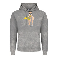 Cloud Rock funny sloth wearing sunglasses playing french horn Vintage Hoodie - linhVisuals