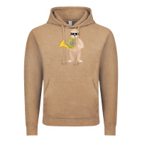 Vintage Coffee funny sloth wearing sunglasses playing french horn Vintage Hoodie - linhVisuals