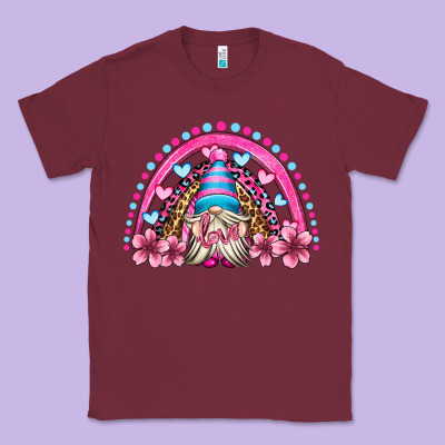 Valentine's Day Rainbow Gnome Olivia Classic Tee Designed By Oliviacreatesart
