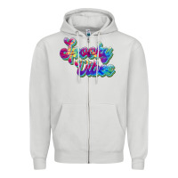 Dove Grey spooky vibes Zipper Hoodie - JahusDesignShop
