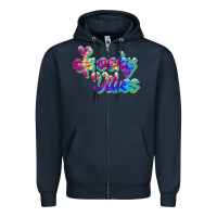 Navy spooky vibes Zipper Hoodie - JahusDesignShop