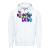 White spooky vibes Zipper Hoodie - JahusDesignShop
