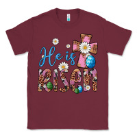 Burgundy he is risen cross Classic Tee - Artiststas
