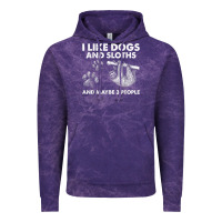 Cloud Purple i like dogs and sloths and maybe 3 people funny animals Vintage Hoodie - linhVisuals