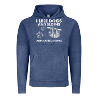 Vintage Denim i like dogs and sloths and maybe 3 people funny animals Vintage Hoodie - linhVisuals