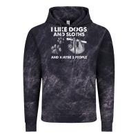 Cloud Black i like dogs and sloths and maybe 3 people funny animals Vintage Hoodie - linhVisuals