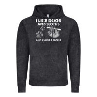 Vintage Black i like dogs and sloths and maybe 3 people funny animals Vintage Hoodie - linhVisuals