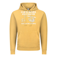Vintage Mustard i like dogs and sloths and maybe 3 people funny animals Vintage Hoodie - linhVisuals
