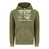Vintage Olive i like dogs and sloths and maybe 3 people funny animals Vintage Hoodie - linhVisuals