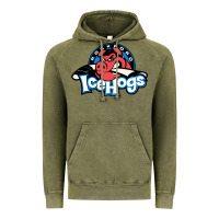 Vintage Olive #the icehogs rockford Vintage Hoodie - linhVisuals