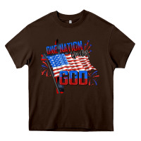 Chocolate Brown One nation under god 4th of july Heavy Core Tee - CowGirlArtShop