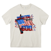 Cream One nation under god 4th of july Heavy Core Tee - CowGirlArtShop