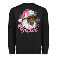 Black pink christmas african american santa believe Heavyweight Sweatshirt - RanaPortraitStore