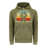Vintage Olive keep the immigrants deport the racists Vintage Hoodie - linhVisuals