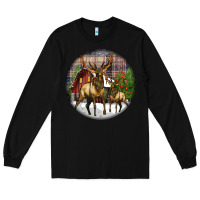 Black elk buck deer christmas Long Sleeve Tee - LillyAllenDesigns