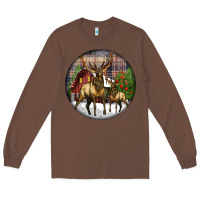 Chestnut elk buck deer christmas Long Sleeve Tee - LillyAllenDesigns