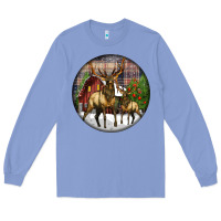 Colony Blue elk buck deer christmas Long Sleeve Tee - LillyAllenDesigns