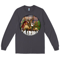 Smoke elk buck deer christmas Long Sleeve Tee - LillyAllenDesigns