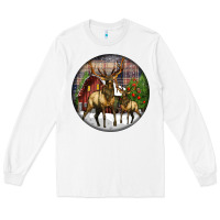 White elk buck deer christmas Long Sleeve Tee - LillyAllenDesigns