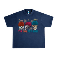 Navy tis the season skull winter Urban Heavy Tee - FaDigitalArtStudio