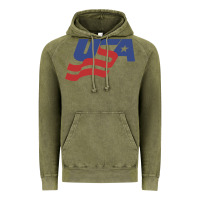 Vintage Olive usa hockey simple Vintage Hoodie - linhVisuals