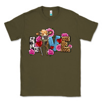 Army Green love with cow olivia Classic Tee - OliviaCreatesArt