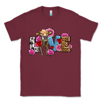 Burgundy love with cow olivia Classic Tee - OliviaCreatesArt