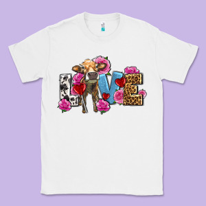 Love With Cow Olivia Classic Tee Designed By Oliviacreatesart