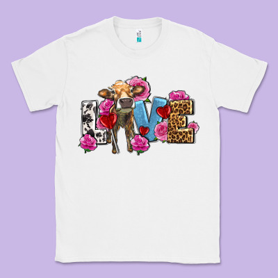 Love With Cow Olivia Classic Tee Designed By Oliviacreatesart