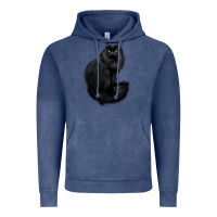 Vintage Denim black cat Vintage Hoodie - linhVisuals