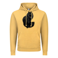 Vintage Mustard black cat Vintage Hoodie - linhVisuals