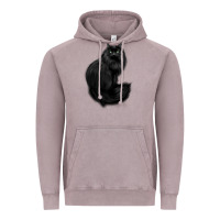 Black Cat Vintage Hoodie | Teevron