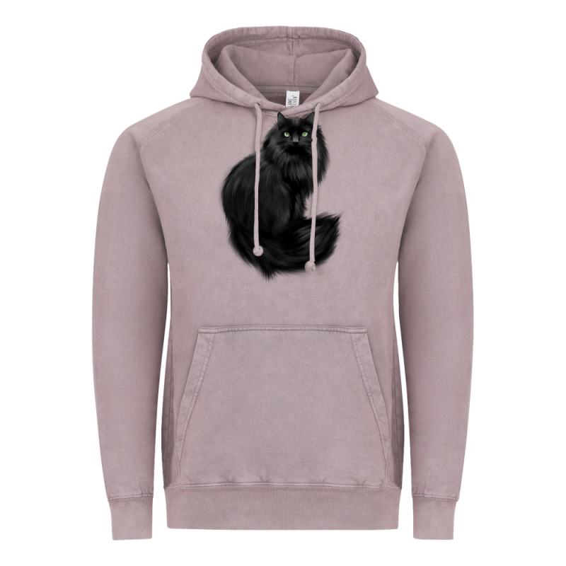 Black Cat Vintage Hoodie by linhVisuals | Teevron
