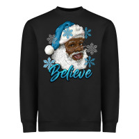 Black winter christmas african american santa believe Heavyweight Sweatshirt - RanaPortraitStore