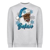 Heather Grey winter christmas african american santa believe Heavyweight Sweatshirt - RanaPortraitStore
