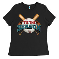 Black 'tis the season baseball Ladies Tee - FaDigitalArtStudio