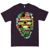 Plum Illinois Map Sunflower Cactus Serape Premium Tee - RanaPortraitStore