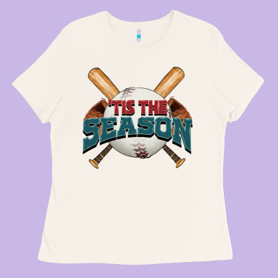 'tis The Season Baseball Ladies Tee Designed By Fadigitalartstudio