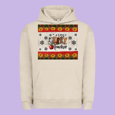 Very Merry Teacher Urban Hoodie Designed By Jasminsmagicworld
