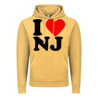 Vintage Mustard i love nj Vintage Hoodie - linhVisuals