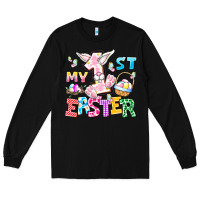 Black My 1st Easter Long Sleeve Tee - CowhideDigitalArt