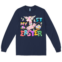 Navy My 1st Easter Long Sleeve Tee - CowhideDigitalArt