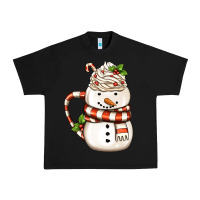 Black Christmas Snowman Coffee Cup Urban Heavy Tee - FaDigitalArtStudio