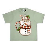 Oil Green Christmas Snowman Coffee Cup Urban Heavy Tee - FaDigitalArtStudio