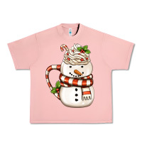 Salmon Christmas Snowman Coffee Cup Urban Heavy Tee - FaDigitalArtStudio