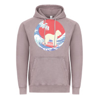 Vintage Zinc bedlington terrier t  shirt bedlington terrier gifts   ocean waves sur Vintage Hoodie - linhVisuals