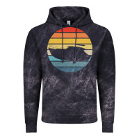 Cloud Black boat t  shirt boat trip silhouette on a distressed retro sunset produc Vintage Hoodie - linhVisuals