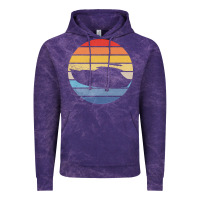 Cloud Purple boat t  shirt boat trip silhouette on a distressed retro sunset produc Vintage Hoodie - linhVisuals
