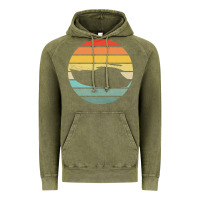 Vintage Olive boat t  shirt boat trip silhouette on a distressed retro sunset produc Vintage Hoodie - linhVisuals